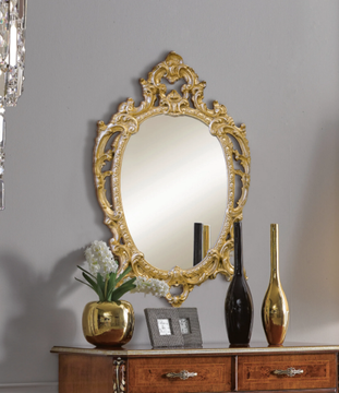 SP7160 - Oval framed wooden mirror by Tarocco Vaccari Group - view 3